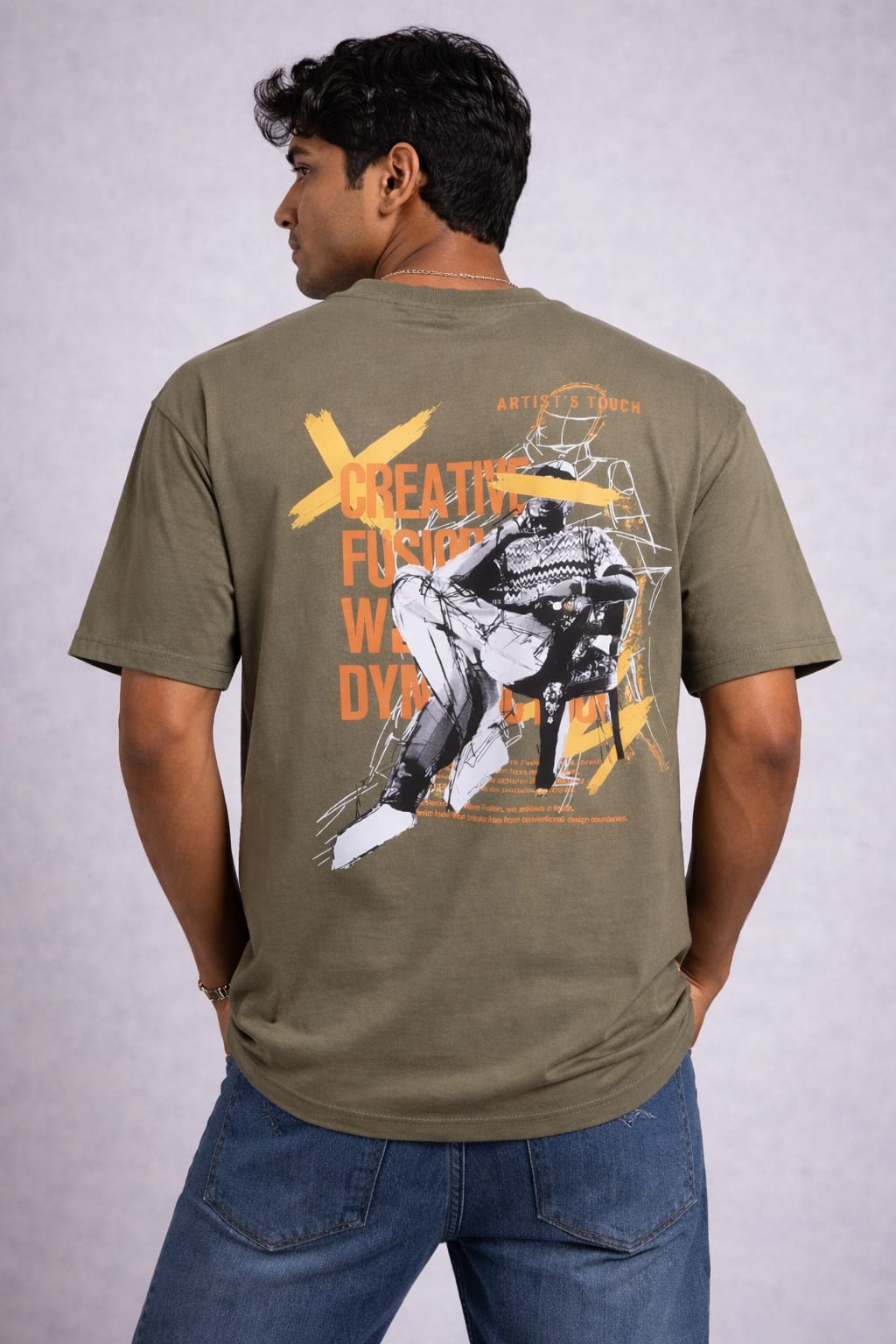 Creative Fusion Dynamic Art Oversized Tee