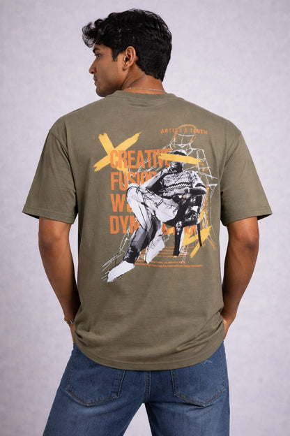Creative Fusion Dynamic Art Oversized Tee
