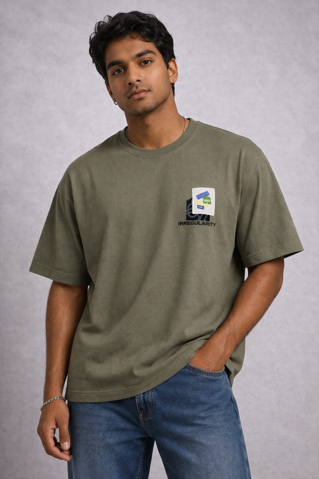 Creative Fusion Dynamic Art Oversized Tee
